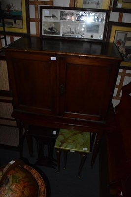 Lot 1392 - A mahogany two door cupboard, mahogany side...