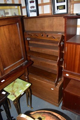 Lot 1393 - A teak blanket chest on plinth base, oak...