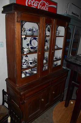 Lot 1406 - A 19th century pine bookcase, the upper...