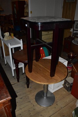 Lot 1418 - A painted two tier trolley, circular top table,...