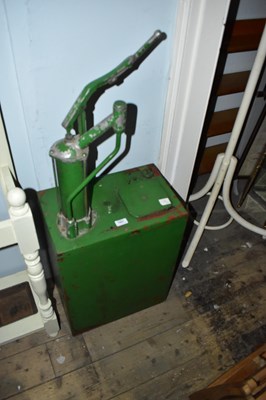 Lot 1421 - CASTROL; a vintage green painted oil dispenser,...