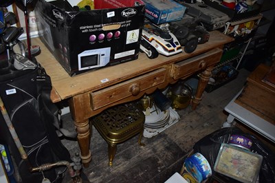 Lot 1458 - A 19th century pine two drawer farmhouse table...