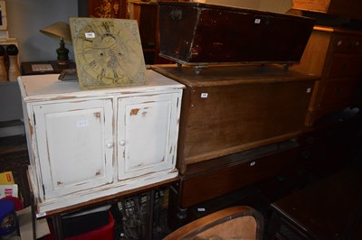 Lot 1468 - An old pine rectangular blanket chest, length...