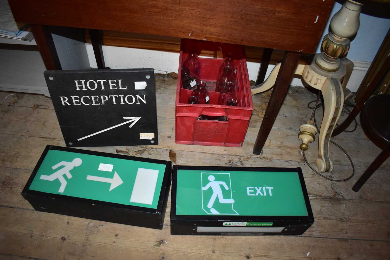 Lot 1479 - A vintage slate sign 'Hotel Reception', two