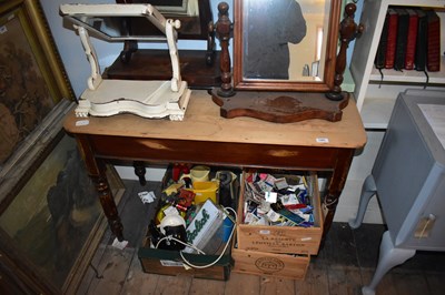 Lot 1483 - A stained pine console table, with stripped...