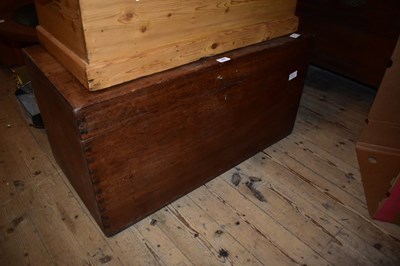 Lot 1496 - A teak blanket chest of rectangular form,...