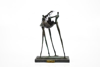 Lot 1196 - CAN; a contemporary bronze sculpture of two...