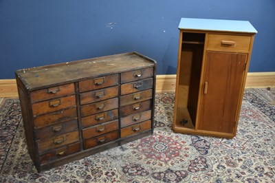 Lot 299 - GLOBE FILES; a vintage haberdashery type chest...