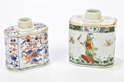 Lot 1234 - A circa 1800 Chinese Famille Verte tea caddy...