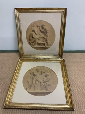 Lot 310 - AFTER BERTEL THORVALDSEN; a pair of sepia...