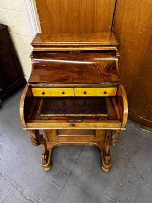 Lot 16 - A Victorian walnut piano top Davenport, width...