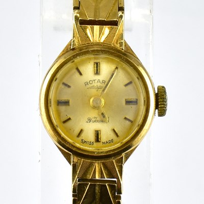 Lot 942 - ROTARY; a ladies' vintage 9ct gold wristwatch,...