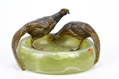 Lot 1109 - An Austrian cold painted bronze and onyx dish,...