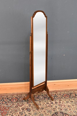 Lot 138 - A 1920s mahogany cheval mirror, height 157cm.