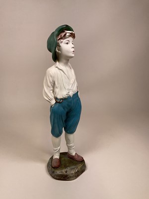 Lot 215 - A chalk plaster statue figure of a whistling...