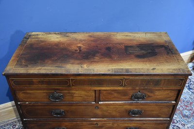 Lot 86 - A Victorian inlaid mahogany chest of drawers...