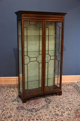 Lot 177 - An Edwardian style inlaid mahogany two door...