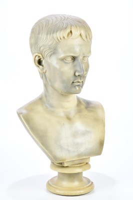 Lot 1187 - A decorative composite marble effect bust of...