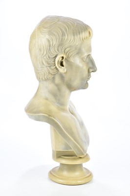 Lot 1187 - A decorative composite marble effect bust of...