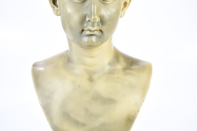 Lot 1187 - A decorative composite marble effect bust of...