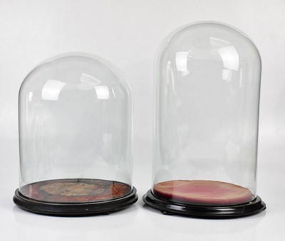 Lot 1008 - Two Victorian glass domes of circular form,...