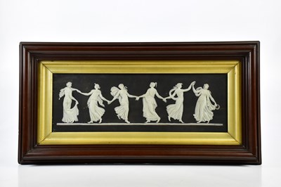 Lot 1351 - WEDGWOOD; a 19th century black Jasperware wall...