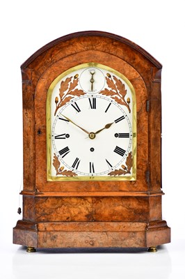 Lot 2072 - A 19th century burr walnut cased bracket clock,...