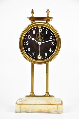 Lot 2113 - An early 20th century brass gravity clock,...