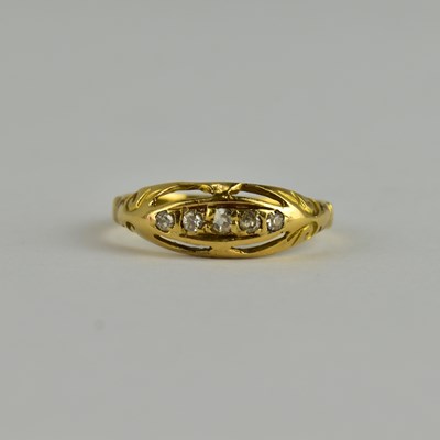 Lot 736 - An 18ct gold diamond ring, the table set with...