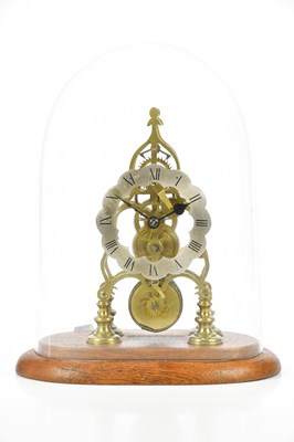 Lot 365 - An early 20th century skeleton clock, with...