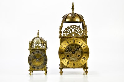 Lot 2098 - A 20th century German brass lantern clock, the...