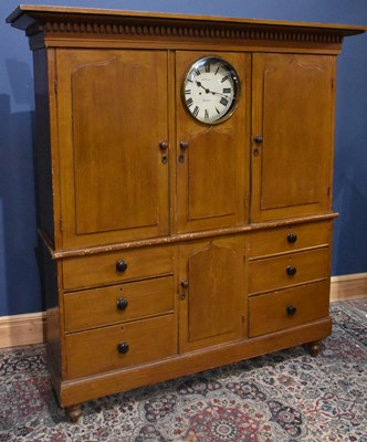 Lot 264 - A 19th century scumbled pine housekeeper's...