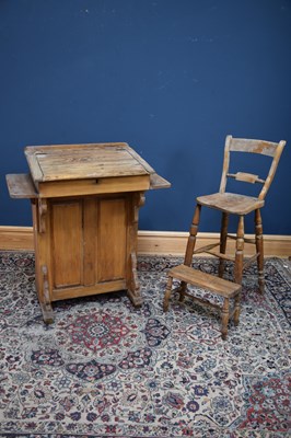 Lot 171 - An old pine Davenport style desk, height 105cm,...