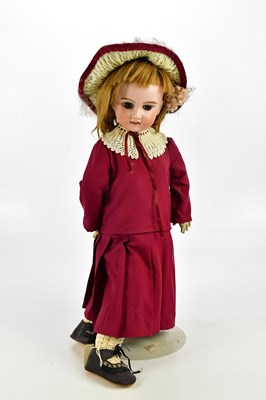 Lot 22 - JULES VERLINGUE; a French bisque headed doll,...