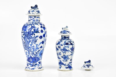 Lot 1241 - Two 19th century blue and white Chinese lidded...