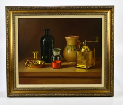 Lot 2558 - ANDRAS GOMBAR (Hungarian, born 1946); oil on...