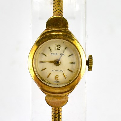 Lot 931 - FORTEX; a ladies' vintage 9ct gold wristwatch,...