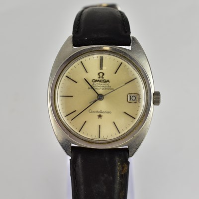 Lot 935 - OMEGA; a gentlemen's vintage stainless steel...