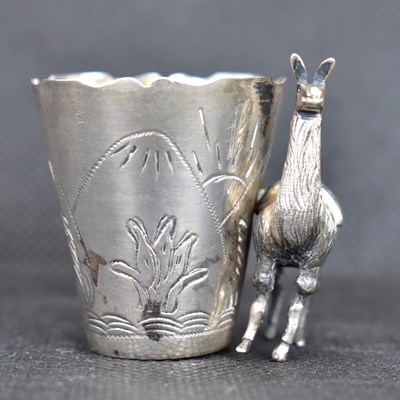 Lot 598 - A small hallmarked silver toothpick holder in...