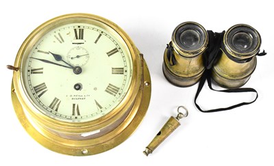 Lot 173 - A brass ship's clock by D. Neill Ltd, Belfast,...