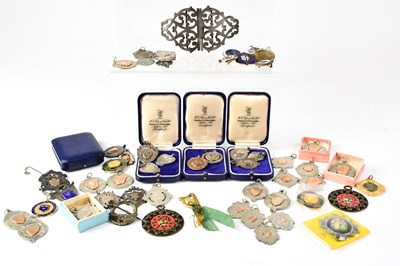 Lot 592 - A quantity of hallmarked silver medals,...