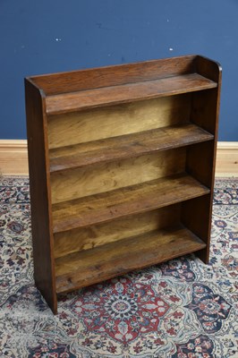 Lot 146 - An oak dwarf open fronted bookcase, width 76cm,...