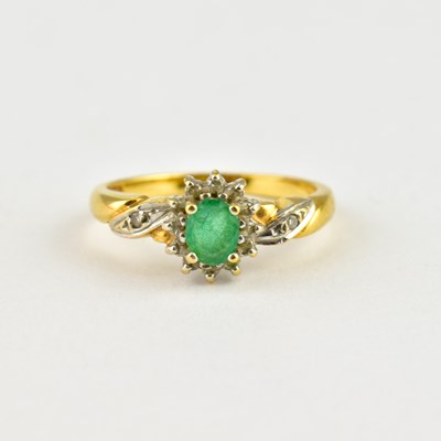 Lot 742 - An 18ct gold ring with marquise cut claw set...