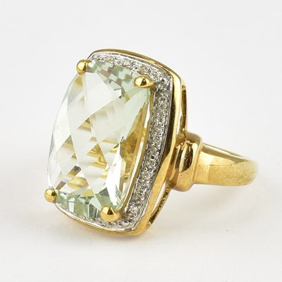 Lot 756 - A 9ct gold modern dress ring with large claw...