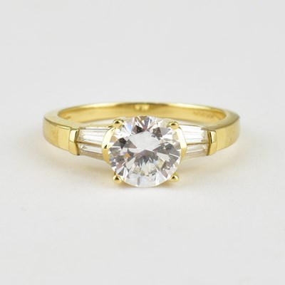 Lot 745 - A 14ct gold dress ring with claw set central...