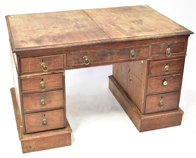 Lot 61 - A Victorian mahogany kneehole pedestal desk...