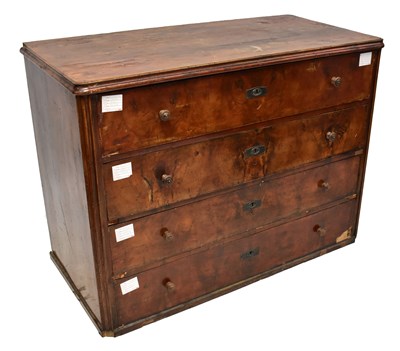 Lot 69 - A 19th mahogany chest of four long drawers...
