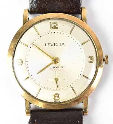 Lot 947 - A Levicta gentleman's wristwatch, the silvered...