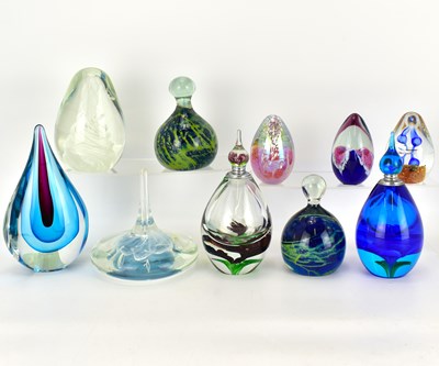 Lot 347 - Ten art glass paperweights in the form of...