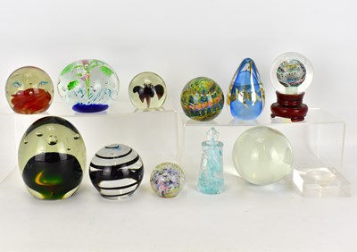 Lot 349 - Ten various art glass paperweights comprising...